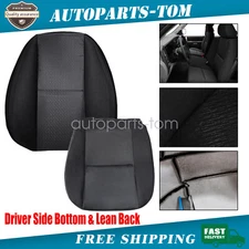 For 2007-2014 GMC Sierra 1500 2500HD 3500HD Driver Seat Bottom & Top Cover Black