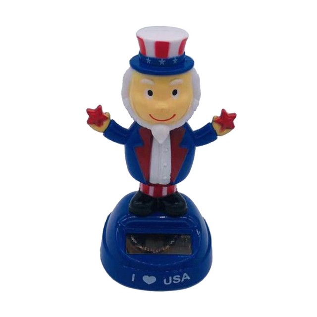 Solar Power Motion Happy Turkey Figurine Toy Light Activated Office