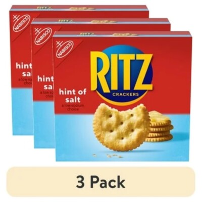 3-pack Hint of Salt Crackers, Snacks for Kids and Adults, Lunch Snacks, 13.7 oz