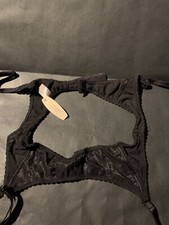 Victoria Secret Hip Thighs Strap Lingerie Black Vintage Garter