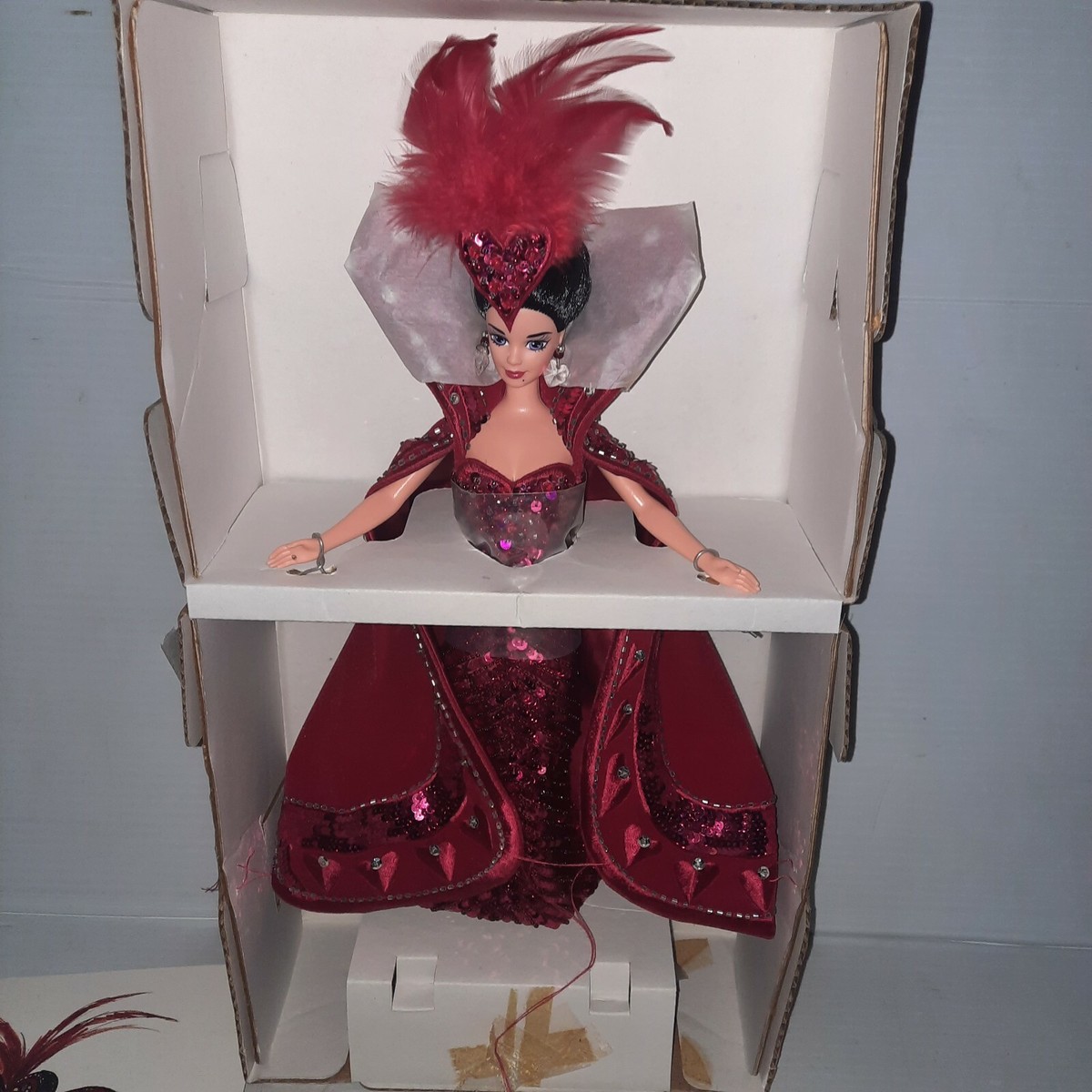 1994 Mattel Bob Mackie Queen of Hearts Barbie Doll #12046 Red Gown