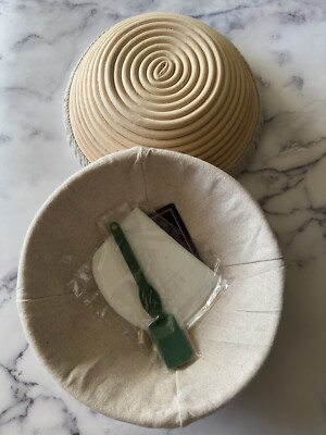 Proofing Basket ( 2 ) 9 Inch Banneton Sourdough Bread Round Basket Lame Scraper