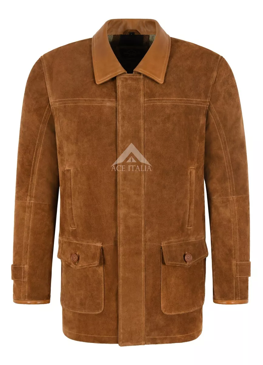 Mens suede deals car coat
