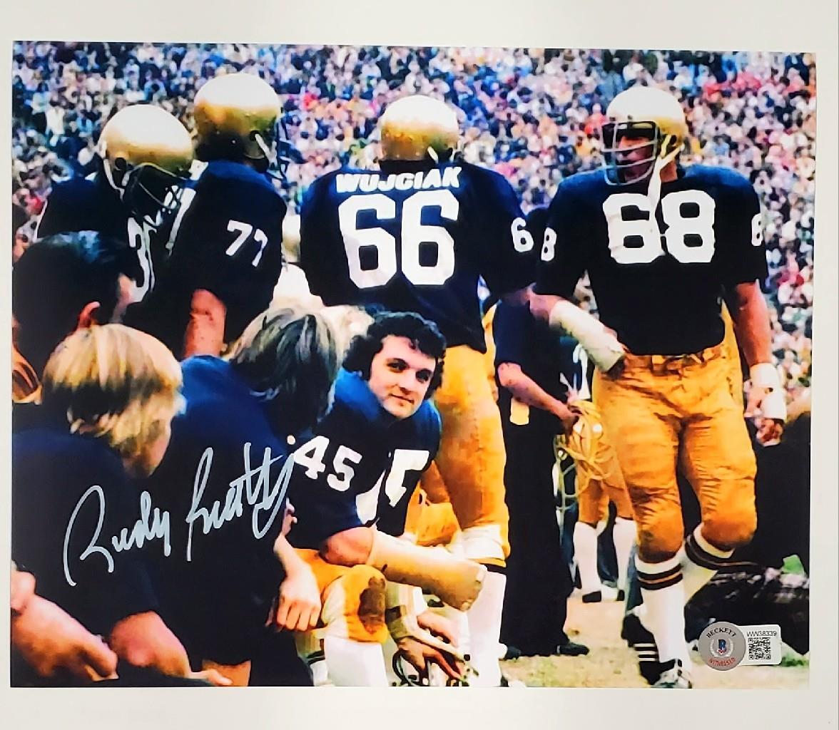 Rudy Ruettiger Autographed Signed 8X10 Photo Notre Dame White ~ Beckett Beckett Witness Holo 