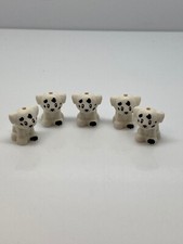 Lego Lote De 5 Perro Blanco, Cachorro, De Pie, Pequeño Con Pata Negra Patrón #21