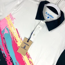 Chubbies Polo Men's Large Geometric Abstract Print Performance Golf Preppy Shirt