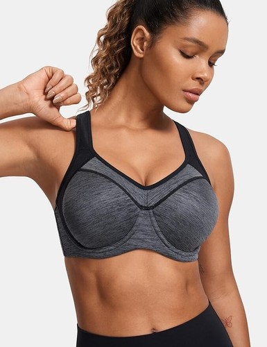 SYROKAN Women's 42F Full Support High Impact Racerback Lightly Lined Sports Bra