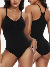 Womens Tummy Control Shapewear Racerback Body Shaper Tank Top Snatched Bodysuit