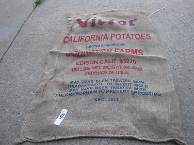 burlap Victor California Potatoes Johnston Farms Edison CA Burlap Empty Sack