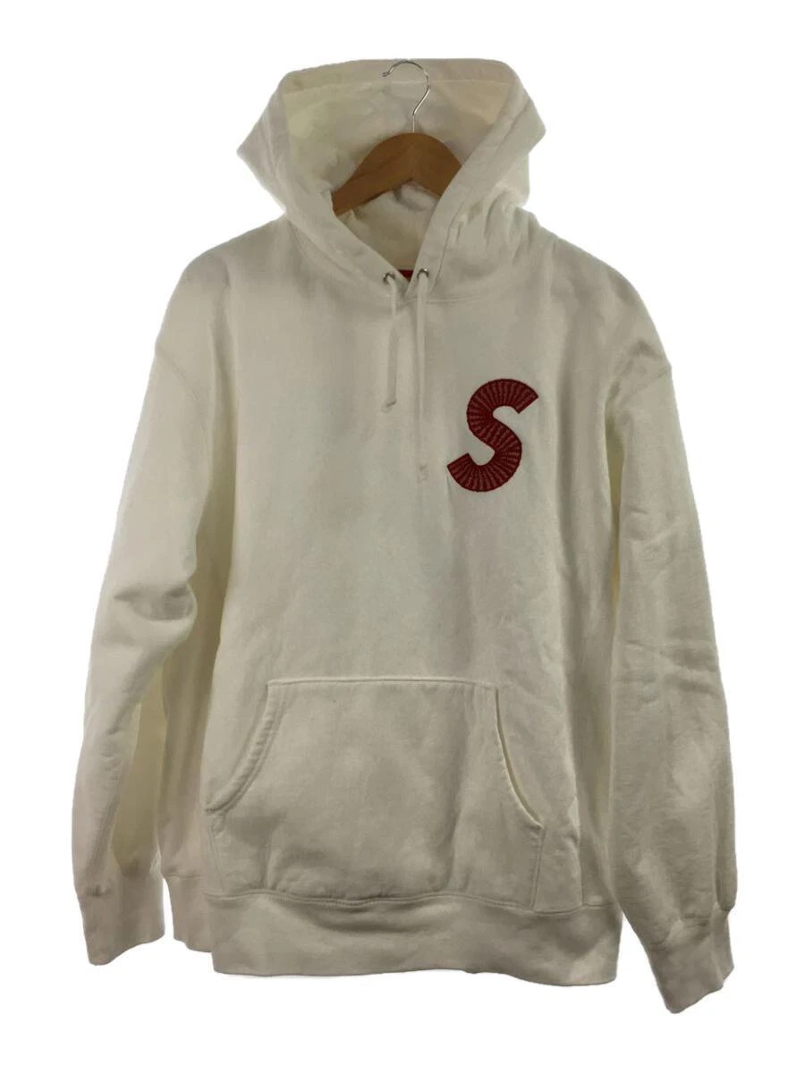 Supreme 18Aw/S Logo Hooded Sweatshirt/Hoodie/L/Cotton/White/Plain