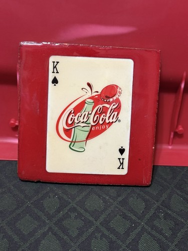 Coca Cola Vintage Ceramic King of Spades Coaster 1 of A Kind!!! Collectors Rare