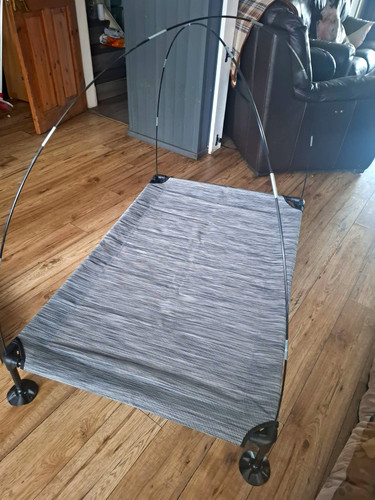 Snagle Paw Raised Bed Outdoor Dog Bed with Canopy Covered Raised L Mesh Grey