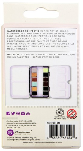 Prima Watercolor Confections Watercolor Pans 12/Pkg-Essence 631543 - Picture 4 of 4