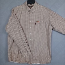 Cinch WRX Mens XL Flame Resistant FR Work Shirt Tan Grid HRC-2