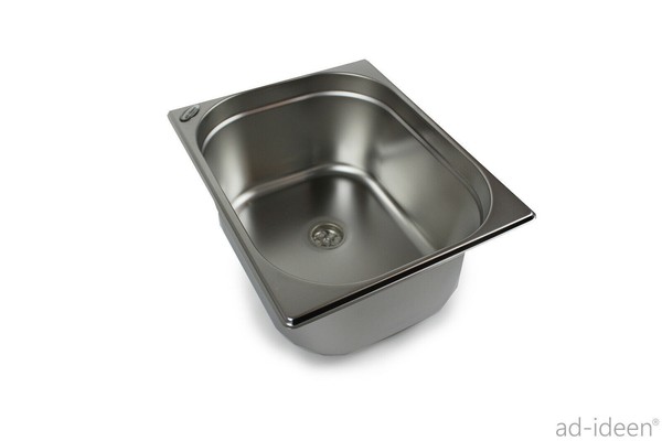 Edelstahl SpüLbecken Camping SpüLe Waschbecken + Ablauf 325X265X200 Reisemobil-image