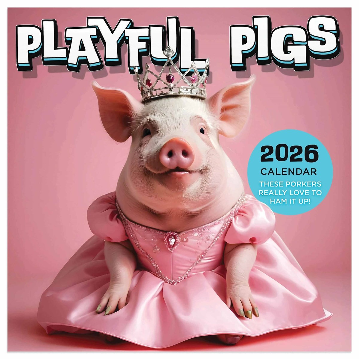 Playful Pigs Mini Calendar 2026, Wall Calendars, Month To View, Humour, Gift