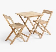 John Lewis Foldable Wooden 2-Seater Garden Table & Chairs Set {Used/Damaged}