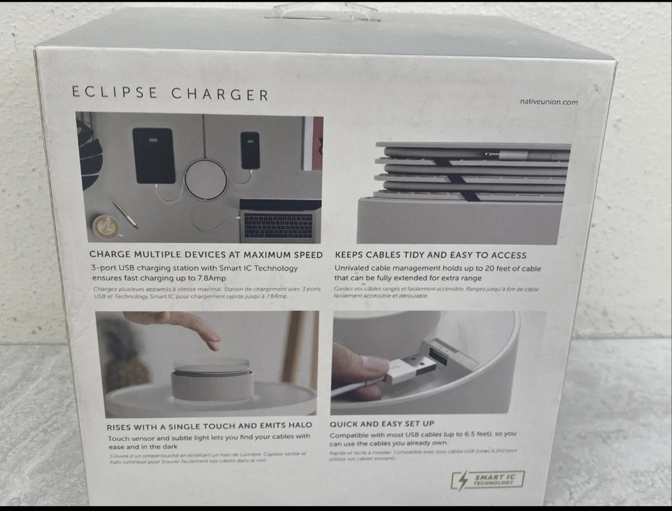 Зарядное устройство Native Union Eclipse зарядный концентратор USB с управлением кабелями и подсветкой - Изображение 3 из 4