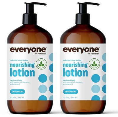 Everyone 2-In-1 Lotion for Hands/Body, 32 Ounce (Pack of 2) Unscented Made for M