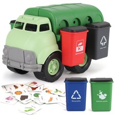 Big Plastic Garbage Truck Toy, Waste Management Recycling Green Dump Vehicle ...