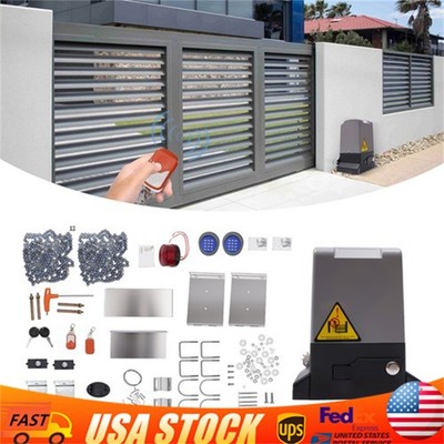 Automatic Sliding Gate Opener Electric Rolling Door Motor Kit 550W MAX.2500lb