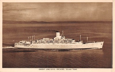 POSTKARTE SCHIFFE RMS '' ORKADEN '' ORIENT LINIE ( 2 KARTEN )