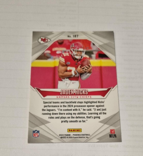 NFL Phoenix 2024 Panini Rookie Prizm #187 Jaden Hicks - Bild 2 von 2