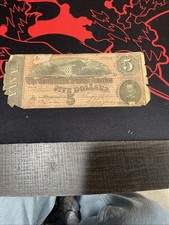 1864 Confederate States of America $5 Note Richmond Original Signatures!!
