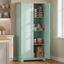 Tall Kitchen Cupboard Storage Dresser Cabinet Shelf Larder Pantry Freestanding