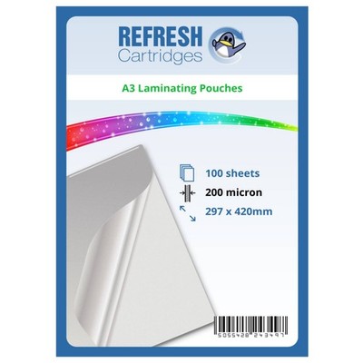 Refresh Patronen glänzend Laminierfolien A3 200 Mikron Packung mit 100 Blatt