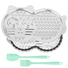 Stainless Steel Lick Mat for Dogs & Cats, Pet-Shaped Slow Feeder Pad, Chew-Pr...