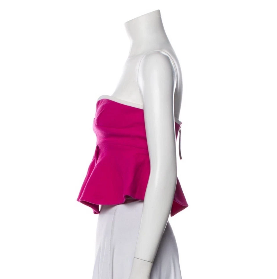 Top corto sin tirantes Marni rosa blanco cremallera expuesta talla M US6 IT42 mezcla de seda Foto 2 de 3