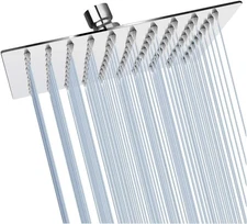 GGStudy Square 6 Inch Stainless Steel Shower Head High Square, Chrome 
