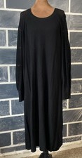 Talbots Plus Black Sheath Dress with Lace like Sleeves 2X Long Ribbed easy wear