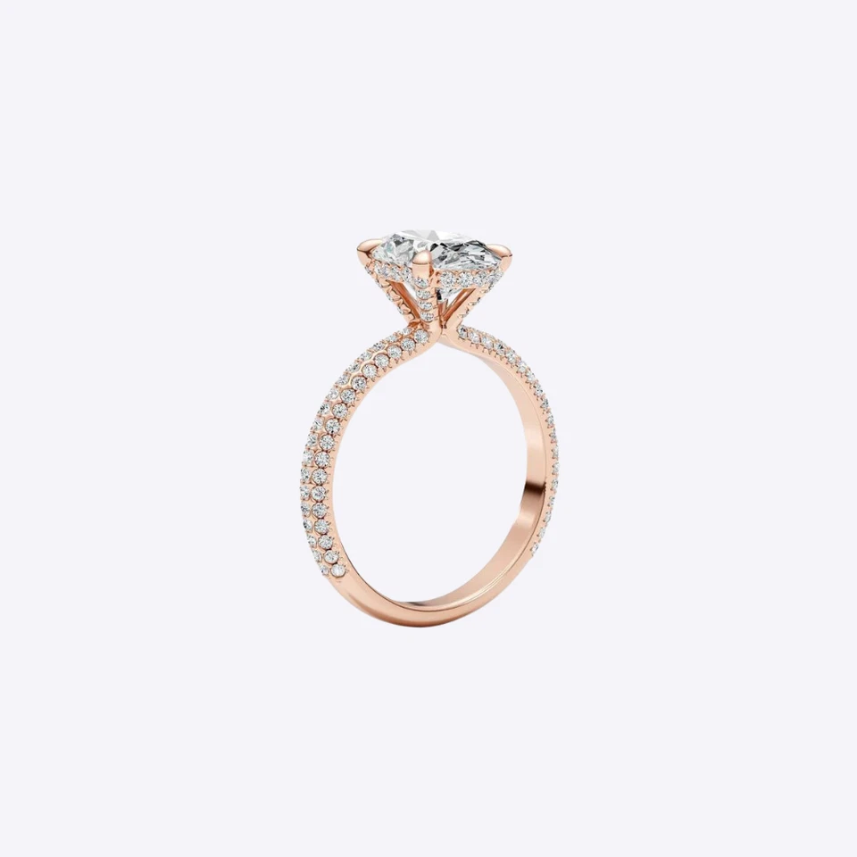 Diamond Engagement Ring Lab Grown Oval 2.6 Carat IGI Certified 14k Rose Gold 7 8 - Image 4 of 4