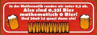Holzschild 10X27 Cm 0,33L Bier Mathematisch 0 Bier Deko Geschenk Holz Schild