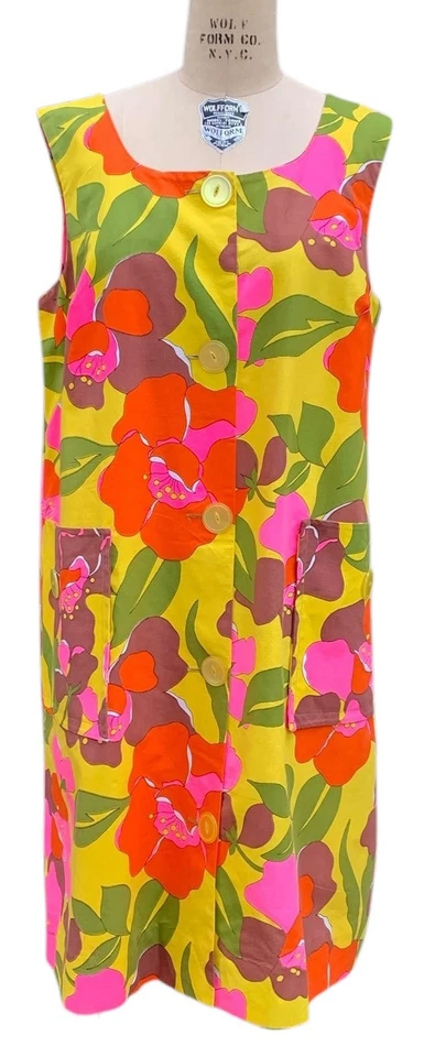 LeVOY'S Vintage mid-60s Women's VHY Fabric Hawaiian Tent Sun Dress - Sz L/XL - Image 2 of 4