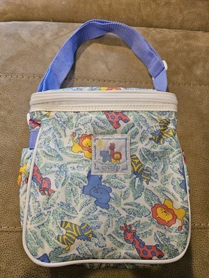 Vintage 90's Evenflo Zoo Animals Small Diaper & Bottle Bag Case 10 Wx8 Tx4''