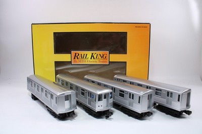 MTH 30-2162-0 O Gauge 4-Car Subway Set MTA Silver w/Horn