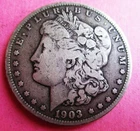 1903-O MORGAN SILVER DOLLAR. BETTER GRADE. CIRCULATED.