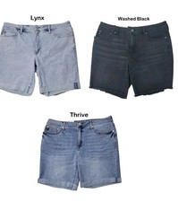 Seven7 Women's Relaxed Bermuda Mid Rise Stretch Denim Cuffed Short Sz 4 NWT