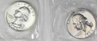 Two 1964 25C US Silver Washington Proof Quarter Lot