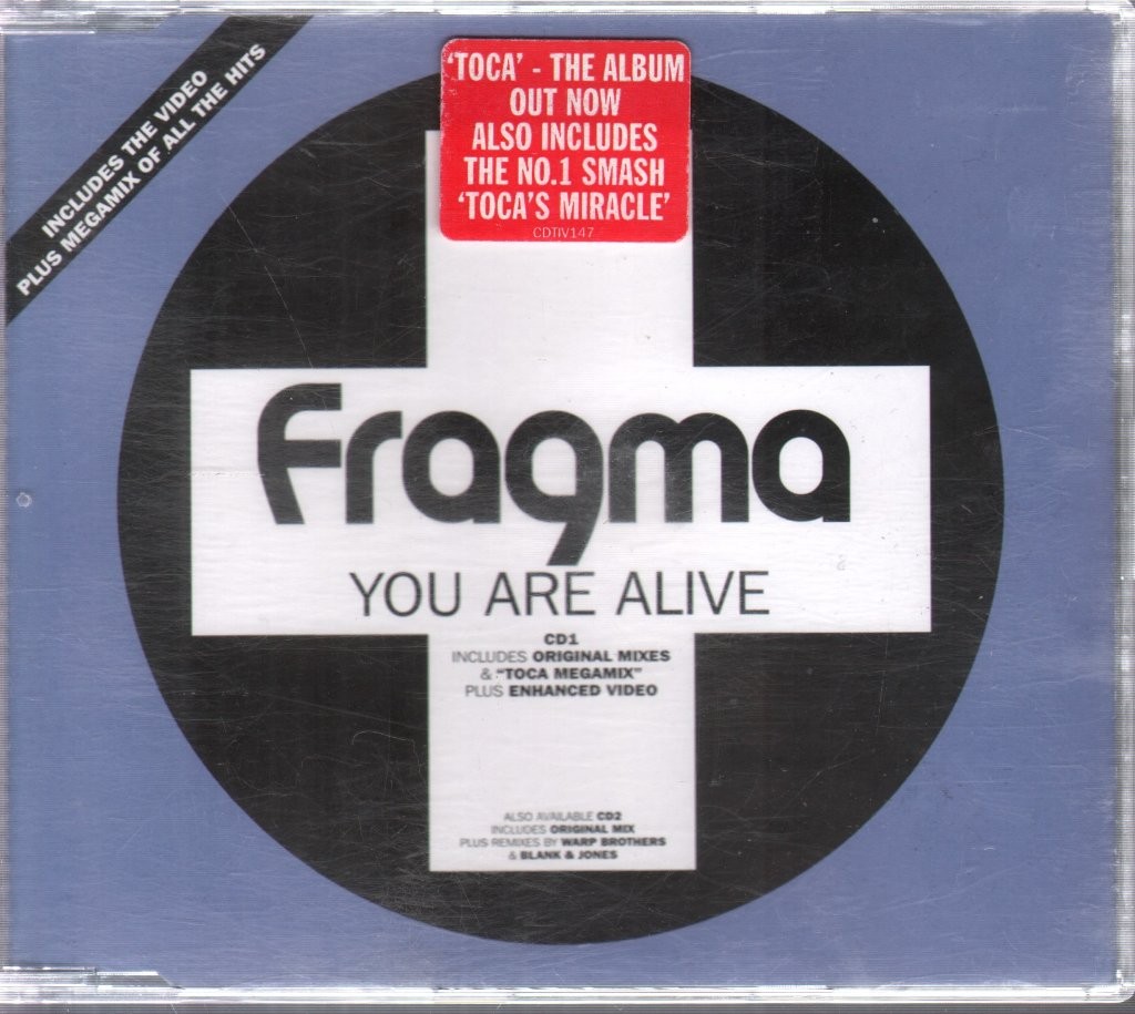 Fragma You Are Alive CD Europe Positiva 2001 single with bonus CDROM Video of