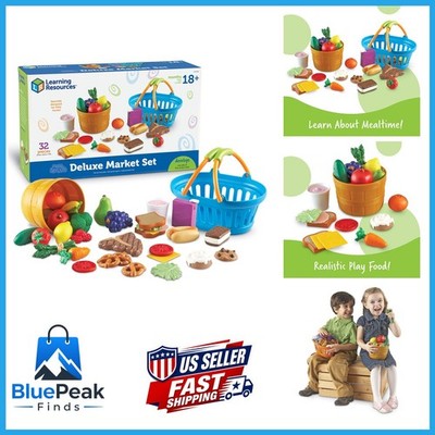 Learning Resources LER9725 New Sprouts Deluxe Market Set Pretend Play Kitchen