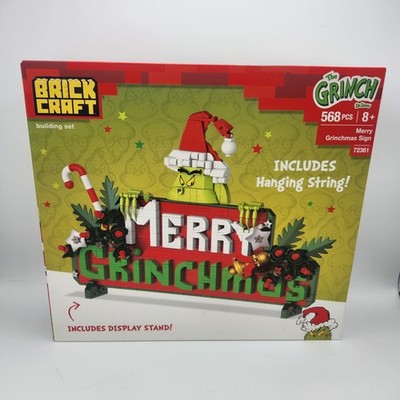 New Brick Craft Christmas Grinch Set -  Merry Grinchmas Sign NIB