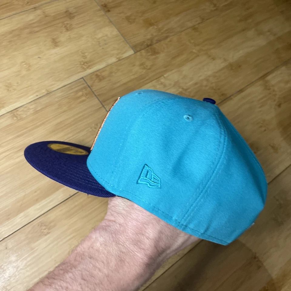 New Era 59FIFTY Arizona Diamondbacks ALT Teal Purple Wool-Brim 1998 7 3/4 Hat - Image 4 of 4