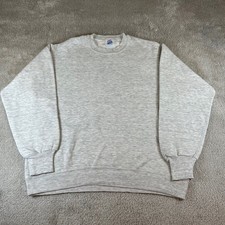 Vintage Jerzees Super Sweats Gray Blank Crewneck Sweatshirt Men's Large USA Made