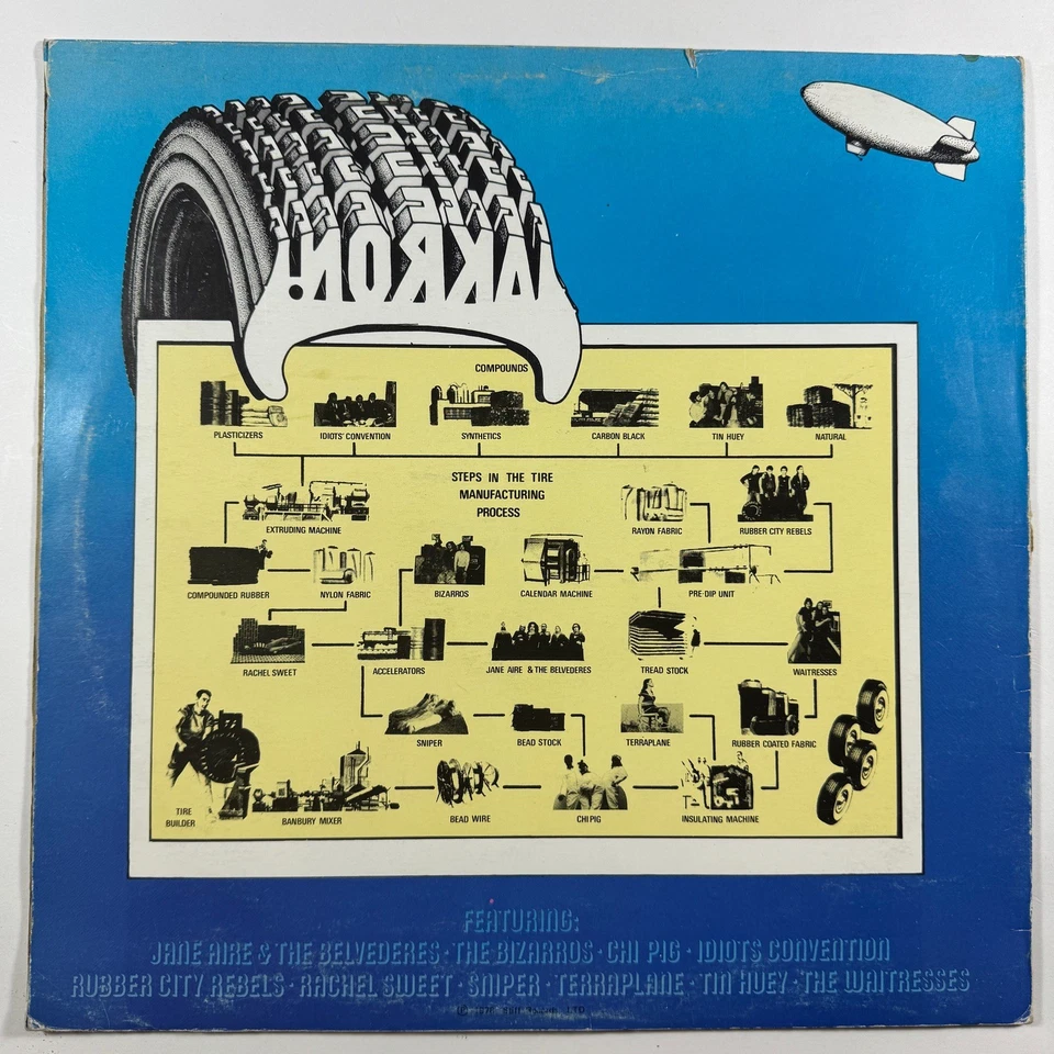 THE AKRON COMPILATION LP OG UK BLUE VINYL STIFF RECORDS Aire, Sweet, Bizarros - Imagem 2 de 4