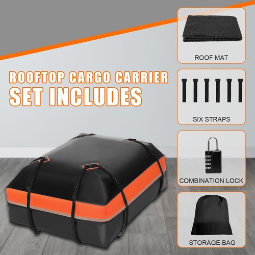 Car Roof Bag Rooftop Cargo Carrier Bag 15 Cubic Feet Waterproof for All Cars ... - Picture 7 of 8