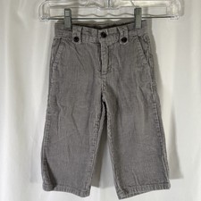 Janie and Jack Corduroy Pants Boys 24 Months Grey Flat Front 100 Cotton